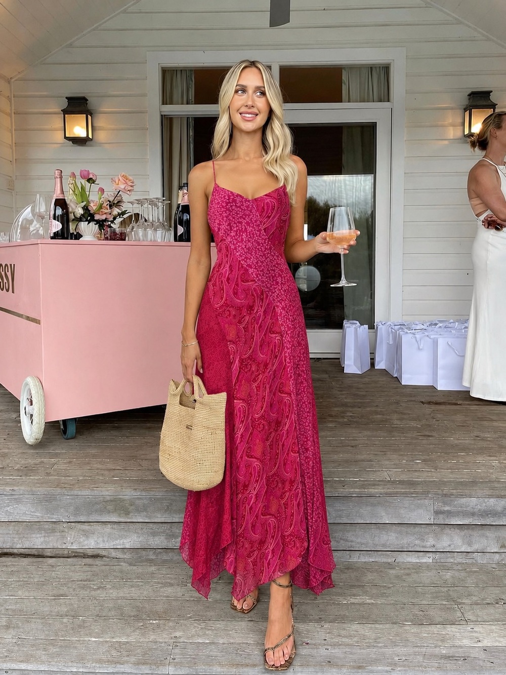 Vintage Silk Floral Paisley Dress